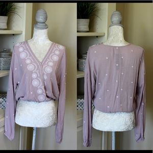 Brand New Lavender Floral Long Sleeve Top